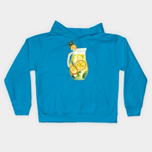 Pitcher of lemonade watercolor Kids Hoodie